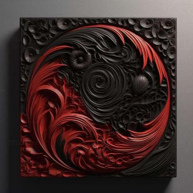 Patterns and decorations stl red black 3 3d model